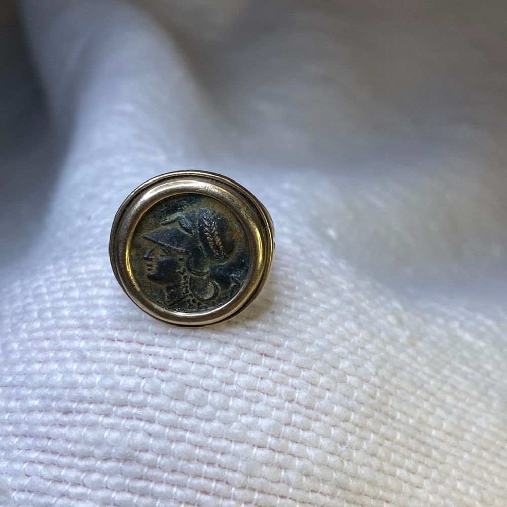 Brass Greek Alexander The Great Coin Replica Ring